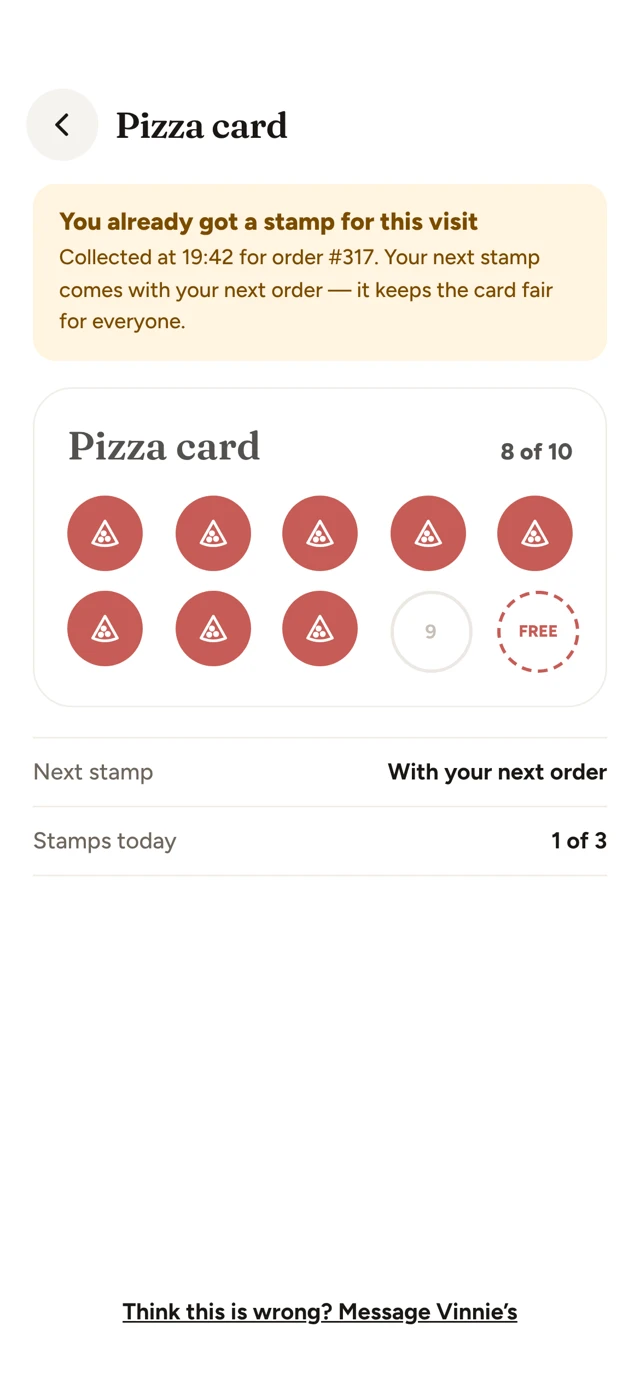 Already collected screen protects the visit limit