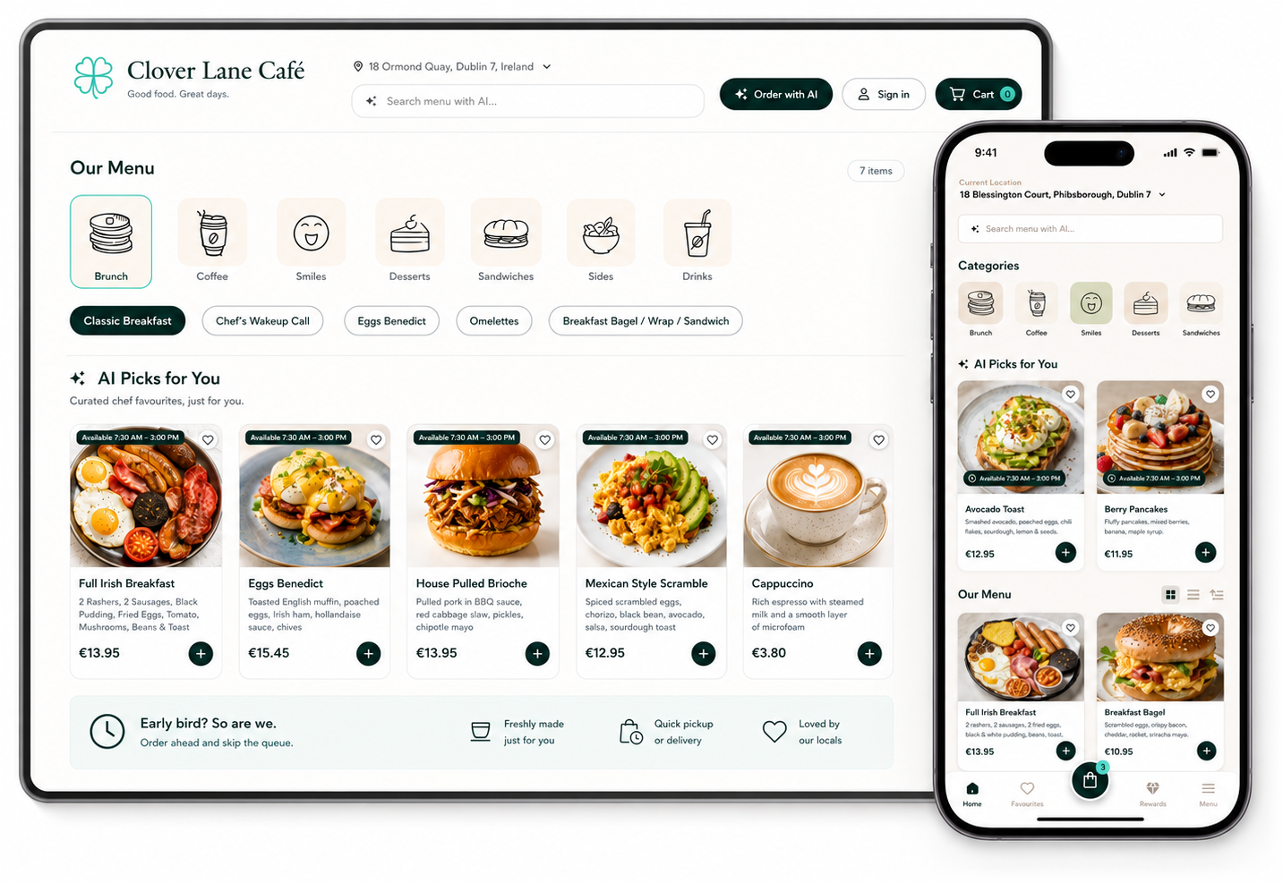 Kelmo-powered web and mobile restaurant ordering interfaces using demonstration data